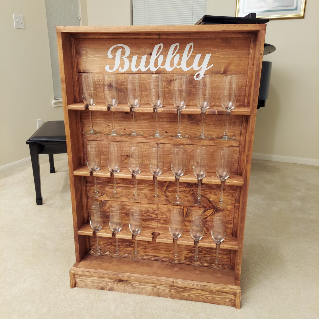 Party Prop TableTop Champagne Wall Holds 21 Champagne Flutes