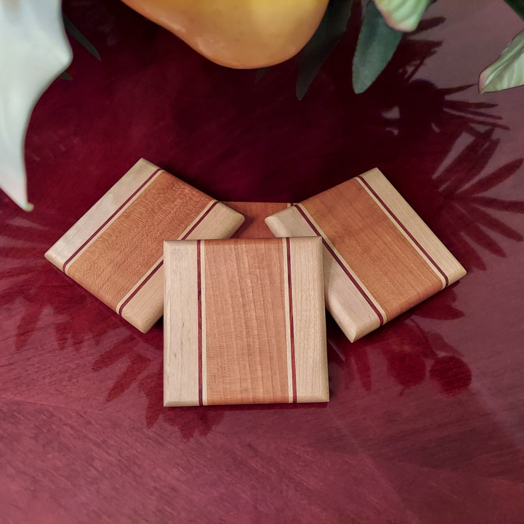 Coasters - Wooden - Made From Walnut, Maple And Exotic African