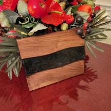 Load image into Gallery viewer, Cheese Board/Tray - Curly Walnut And Black Diamond Resin