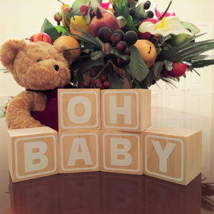 Party Prop/Decor - Oh Baby Wooden Guest Book Blocks, Baby Shower Guest Book, Baby Shower Decor, 2.25" x 2.25"