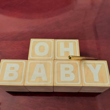 Load image into Gallery viewer, Party Prop/Decor - Oh Baby Wooden Guest Book Blocks, Baby Shower Guest Book, Baby Shower Decor, 2.25&quot; x 2.25&quot;