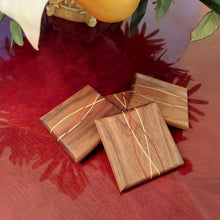Load image into Gallery viewer, Coasters: Wooden - Made From Walnut, Maple And Exotic African Padauk Woods (Style F)