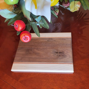 Mini Cheese Board/Tray - Classic Walnut With Maple And Exotic African Padauk Woods