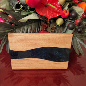 Cheese Board/Tray - White Oak And Midnight Blue Resin