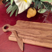 Load image into Gallery viewer, Classic Walnut Cheese Charcuterie Cutting Board With Matching Cheese Knife